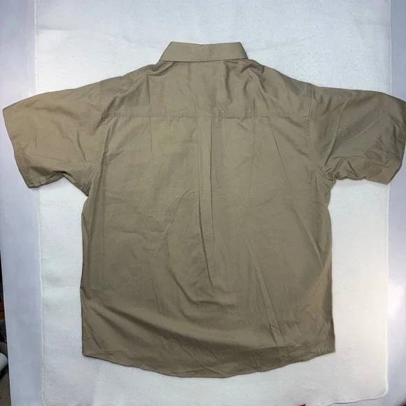 Carhartt Mens XL Tan Short Sleeve Button Down Canvas Work Shirt 384-62 - Picture 7 of 7